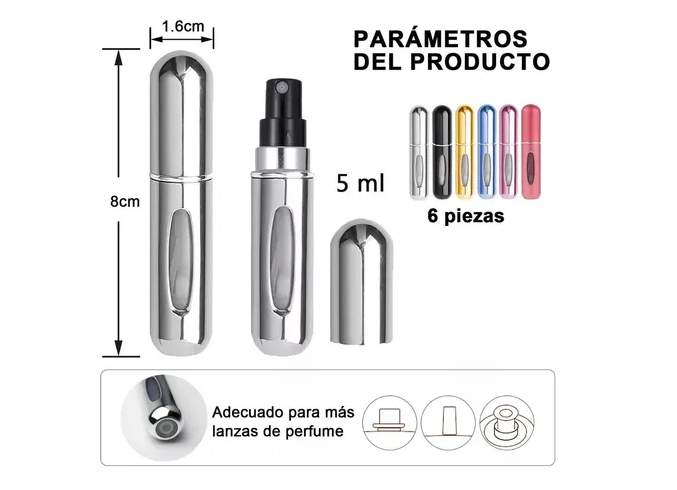 Foto 2 | Miniatomizador Xtellar 6 Piezas de 5 ml C/U