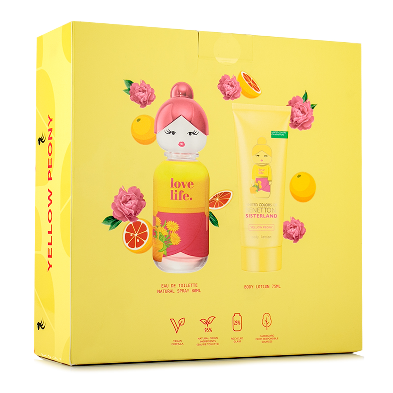 Foto 3 pulgar | Set Para Dama Bnt Sisterland Yellow Peony Edt 80ml + Crema Corporal 75ml