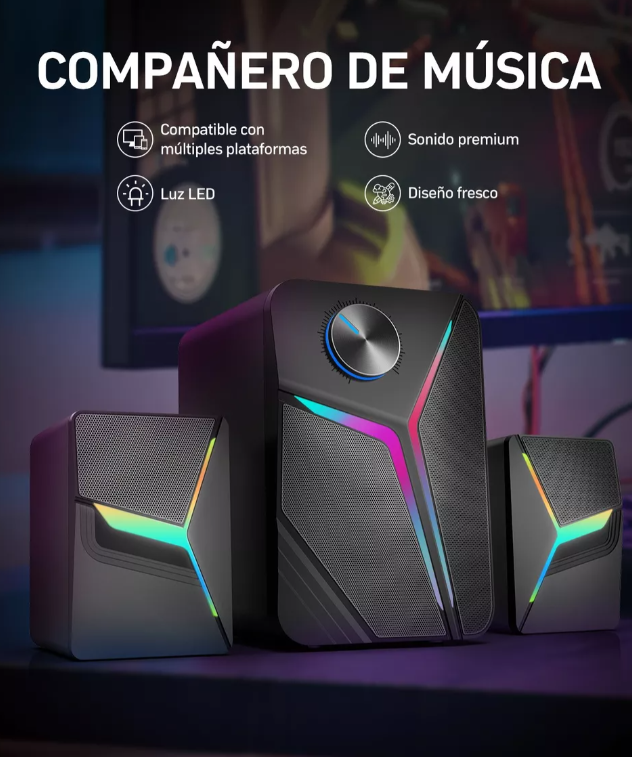 Foto 4 pulgar | Bocinas Gaming Xtellar Con Luces Rgb Led