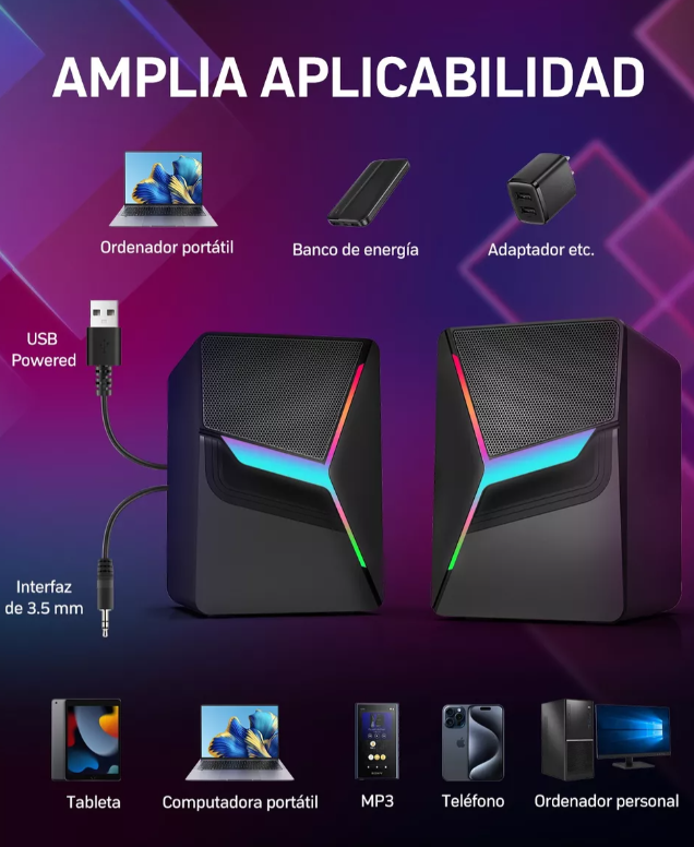 Foto 5 | Bocinas Gaming Xtellar Con Luces Rgb Led