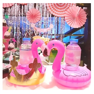 Foto 4 | Portavasos Flamingo Inflable Fiesta Alberca Bebidas 15 Pzs Rosa