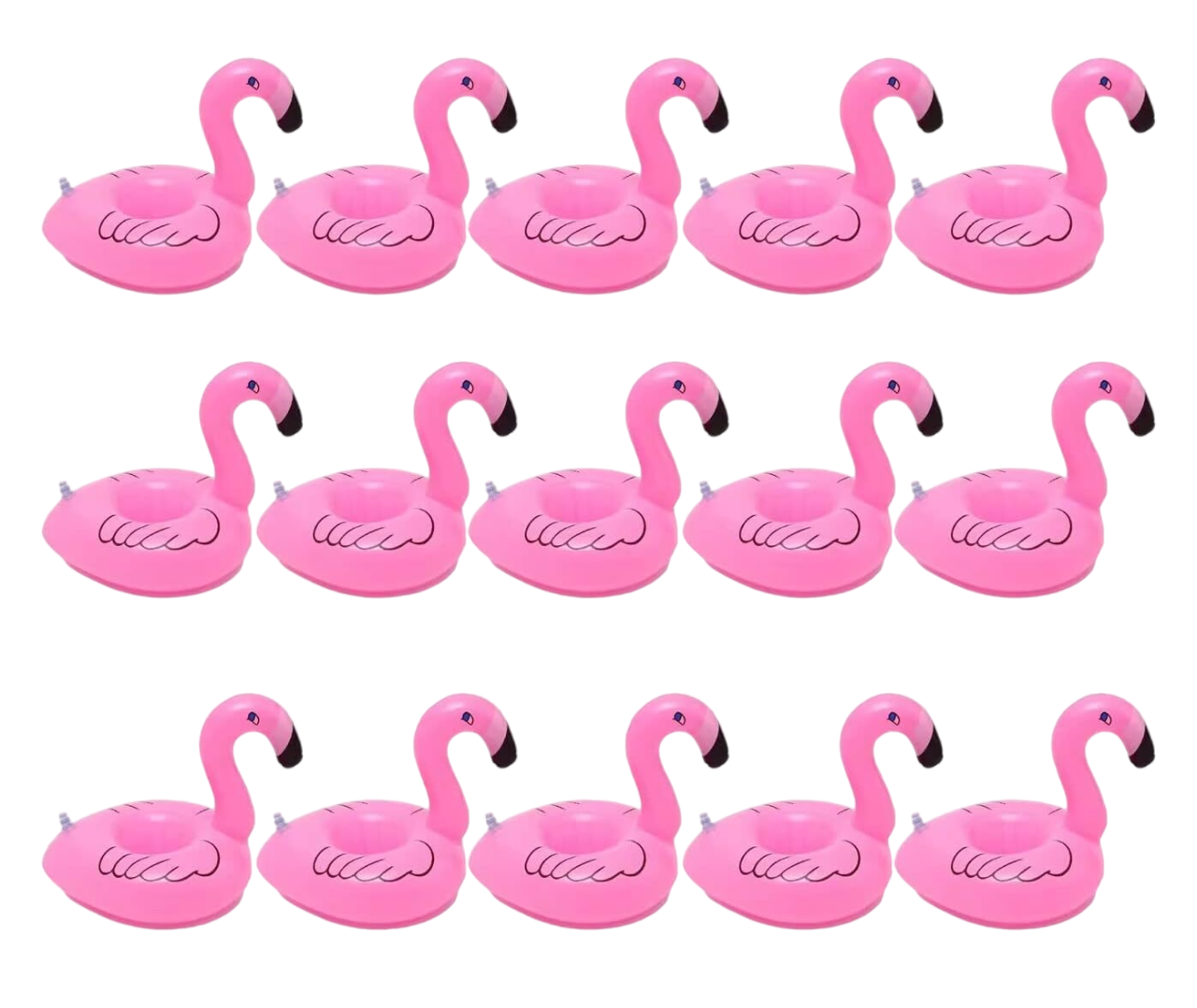 Portavasos Flamingo Inflable Fiesta Alberca Bebidas 15 Pzs Rosa