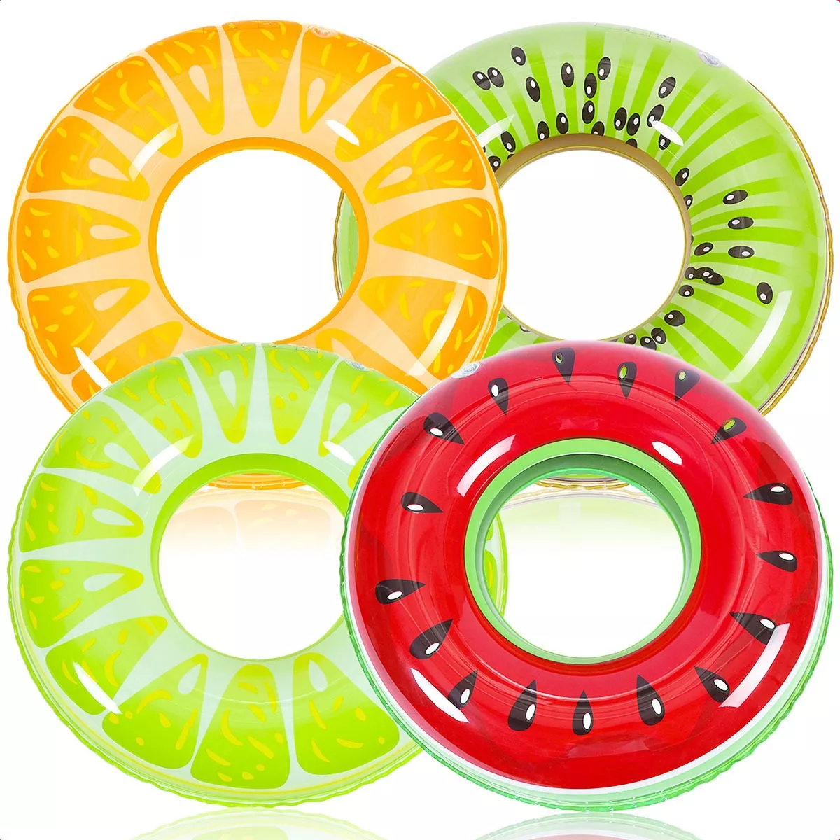 Set 4pzs Salvavidas Inflables 70cm Para Alberca Para Playa Niños Eo Safe Imports Esi-14812 Multicolor