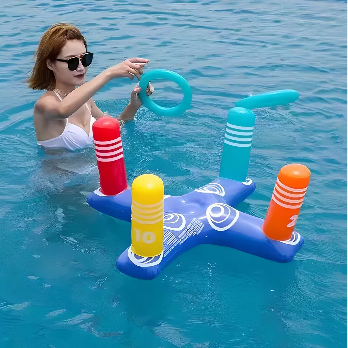 Foto 2 | Juego Inflable Lanzamiento Aros Dinámico Alberca Piscina Set Eo Safe Imports Esi-18385 Multicolor