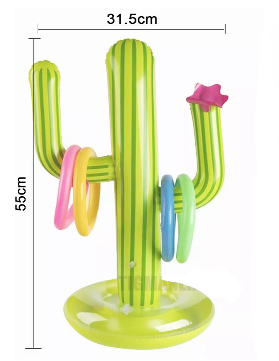 Foto 5 pulgar | Juego Inflable Lanzamiento Aros Dinámico + Termo de Agua