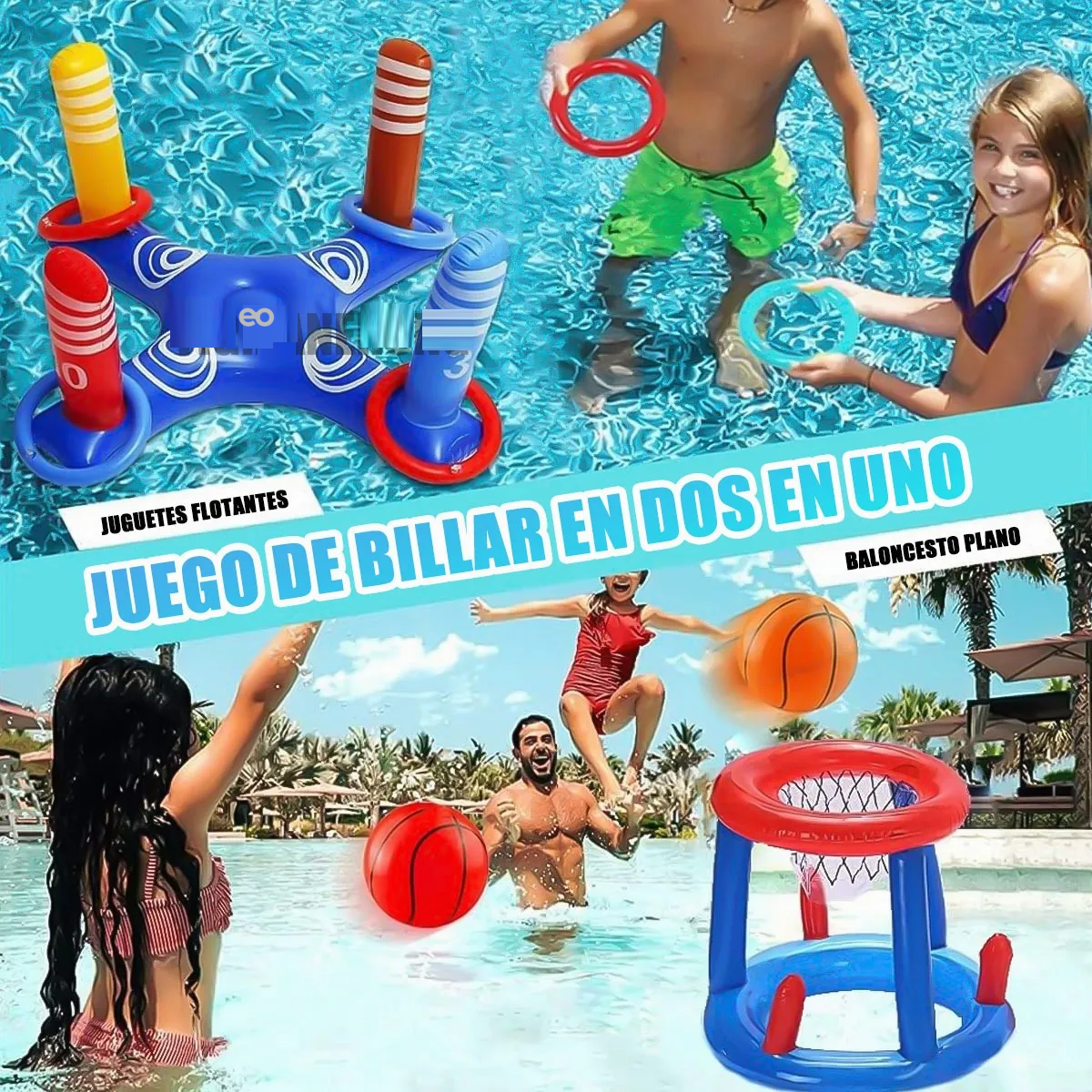 Foto 3 pulgar | Juego Inflable Lanzamiento Aros Dinámico Alberca Piscina Eo Safe Imports Esi-20271 Multicolor