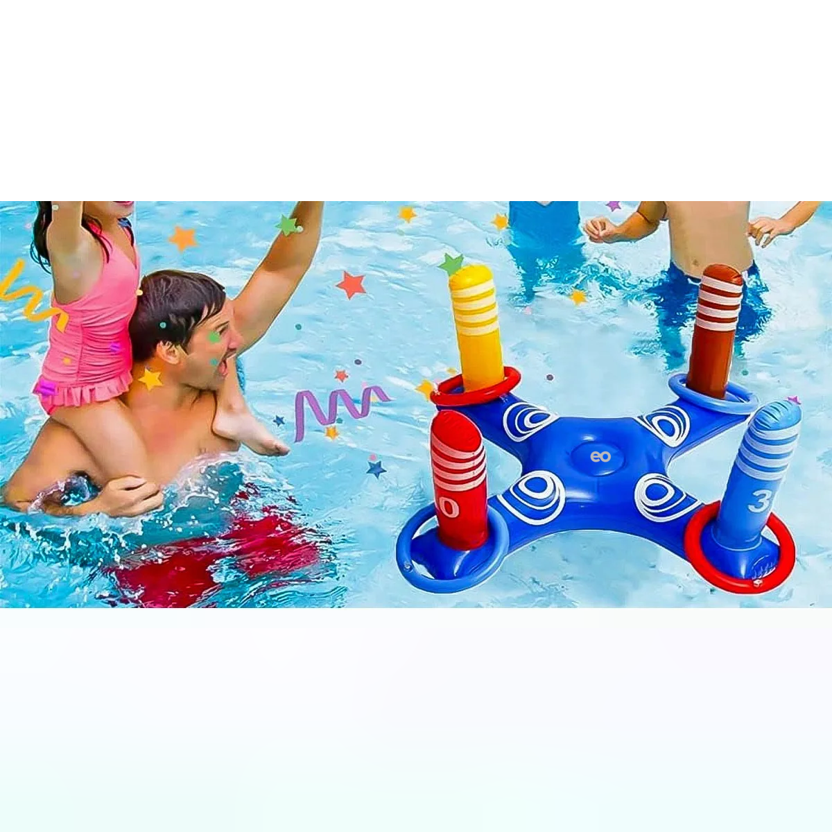 Foto 4 pulgar | Juego Inflable Lanzamiento Aros Dinámico Alberca Piscina Eo Safe Imports Esi-20271 Multicolor