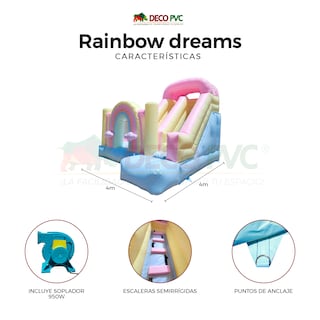 Foto 4 | Brincolín Inflable Rainbow Dreams + Soplador Pvc Resistente