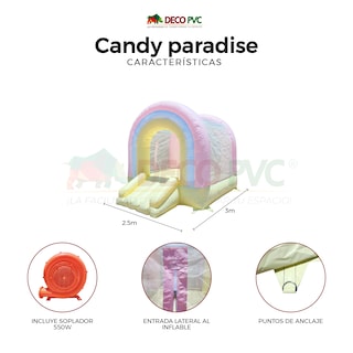 Foto 4 | Brincolín Inflable Candy Paradise + Soplador Pvc Resistente