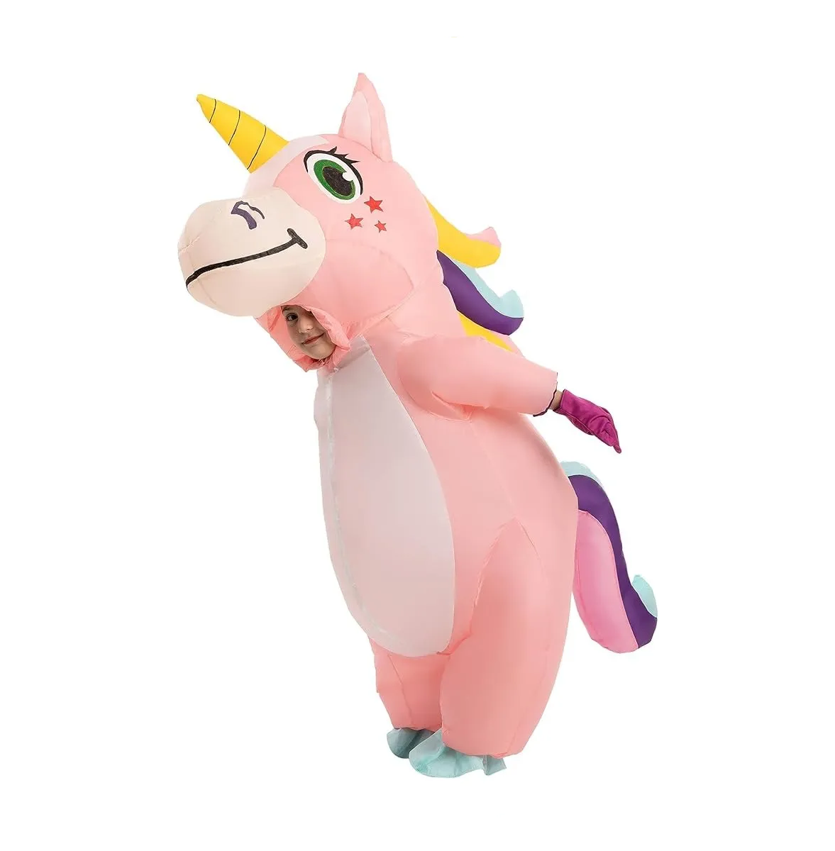 Foto 4 pulgar | Disfraz Inflable  Lab.g De Unicornio T-rex De Fiesta Rosa