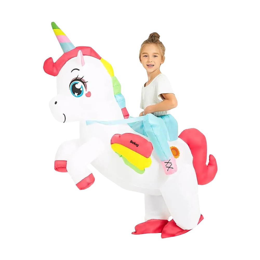 Foto 2 pulgar | Disfraz Inflable Belug De Unicornio Para Niños 85-125cm Blanco Rojo