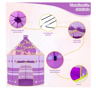 Foto 3 | Zelany Tienda Juguete Juego Casa Niñas Plegable Portátil Luz