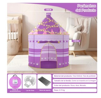 Foto 4 | Zelany Tienda Juguete Juego Casa Niñas Plegable Portátil Luz