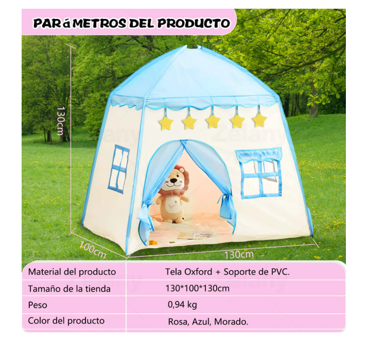 Foto 3 pulgar | Tienda Niños Carpa Castillo Con 5m Luces De Estrella