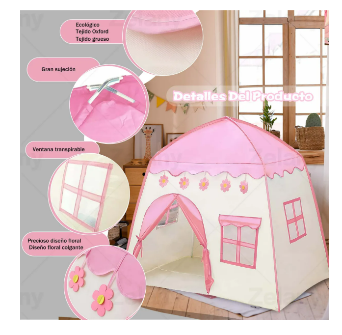 Foto 3 | Tienda Niños Carpa Castillo Con 5m Luces De Estrella