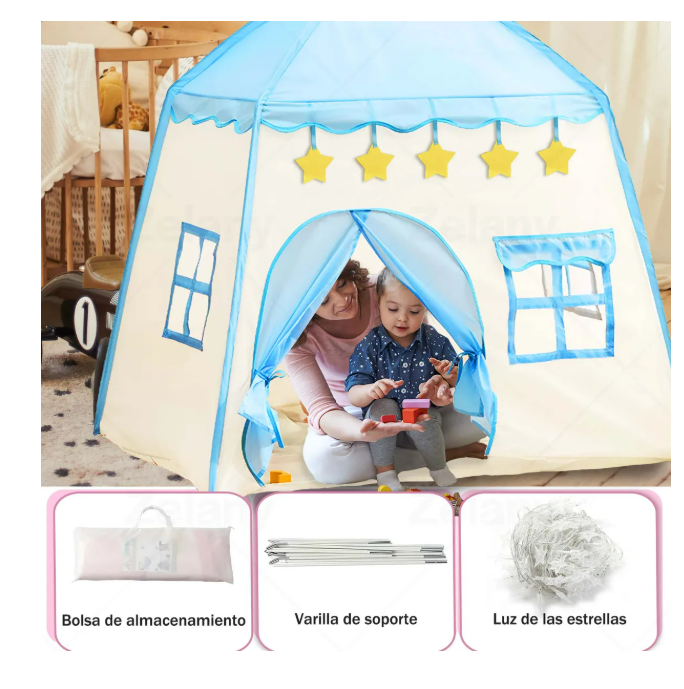 Foto 5 pulgar | Tienda Niños Carpa Castillo Con 5m Luces De Estrella