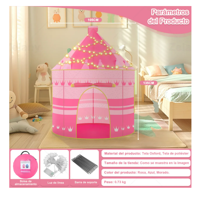 Foto 5 pulgar | Zelany Tienda Juguete Juego Casa Niñas Plegable Portátil Luz