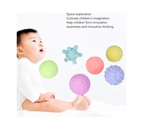 Foto 3 | Pelotas Sensoriales Inflables con Textura  para Bebé - Pack de 6 Unidades