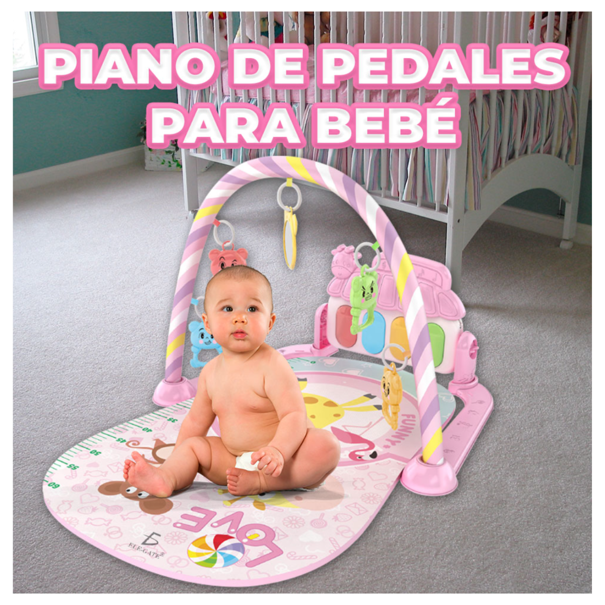 Foto 4 | Tapete Musical Estimulante Para Bebés Color Rosa