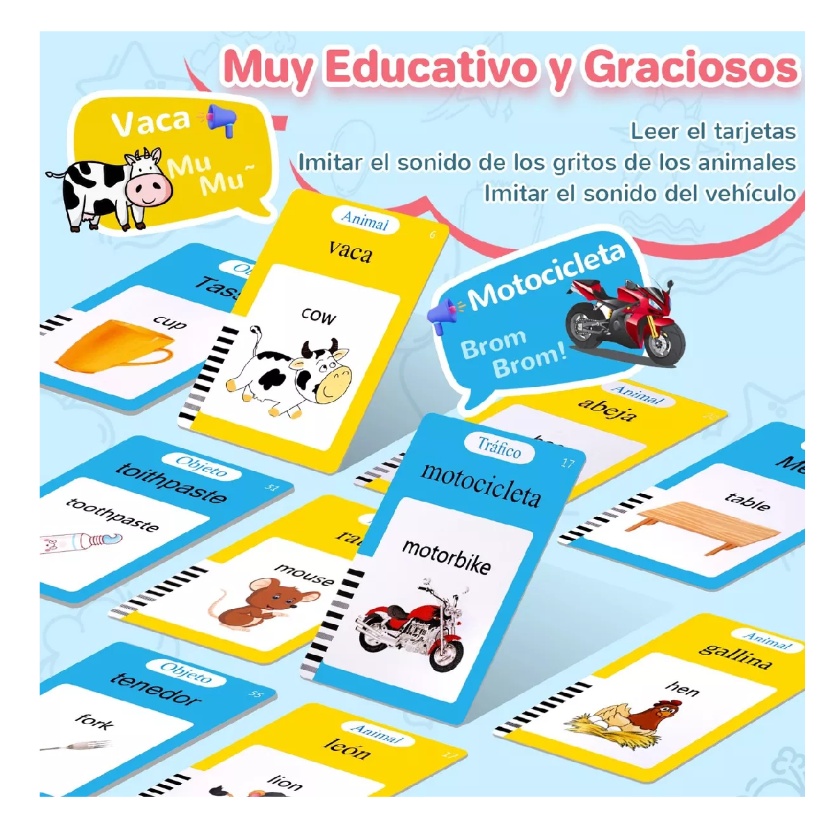 Foto 3 pulgar | Juguete Didáctico De Aprendizaje Inglés/español 510 Palabras Multicolor