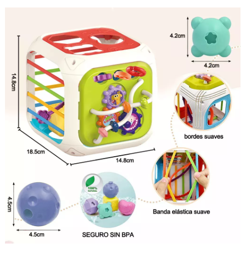 Foto 4 pulgar | Juego De Enseñanza Para Bebés Wünd  Con Cubo De Actividades 7 En 1 Juguete Para Bebé Cubo De Actividades,