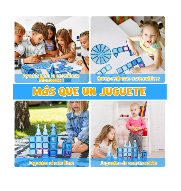 Foto 3 | 128 Bloques Construcción Magnética Juguete Niños Imán Frozen Wünd Color Azul