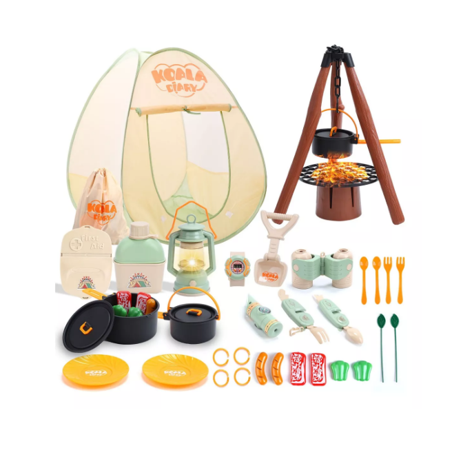 Set De Camping Para Niños Con Tienda De Campaña 42 Piezas Color: Cafe Wünd