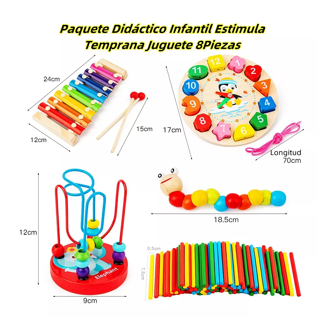Foto 3 pulgar | Paquete Didáctico Infantil Estimula Temprana Juguete 8 Piezas, Varios Colores
