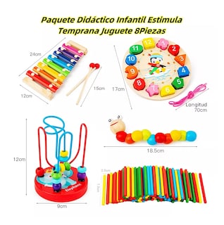 Foto 2 | Paquete Didáctico Infantil Estimula Temprana Juguete 8 Piezas, Varios Colores