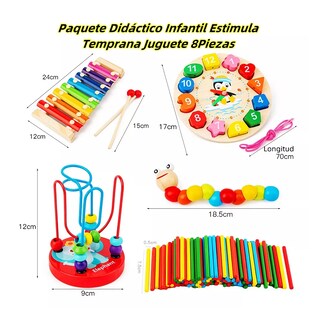 Foto 2 | Paquete Didáctico Infantil Estimula Temprana Juguete 8 Piezas, Varios Colores