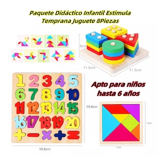 Foto 3 | Paquete Didáctico Infantil Estimula Temprana Juguete 8 Piezas, Varios Colores