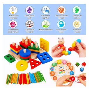Foto 4 | Paquete Didáctico Infantil Estimula Temprana Juguete 8 Piezas, Varios Colores