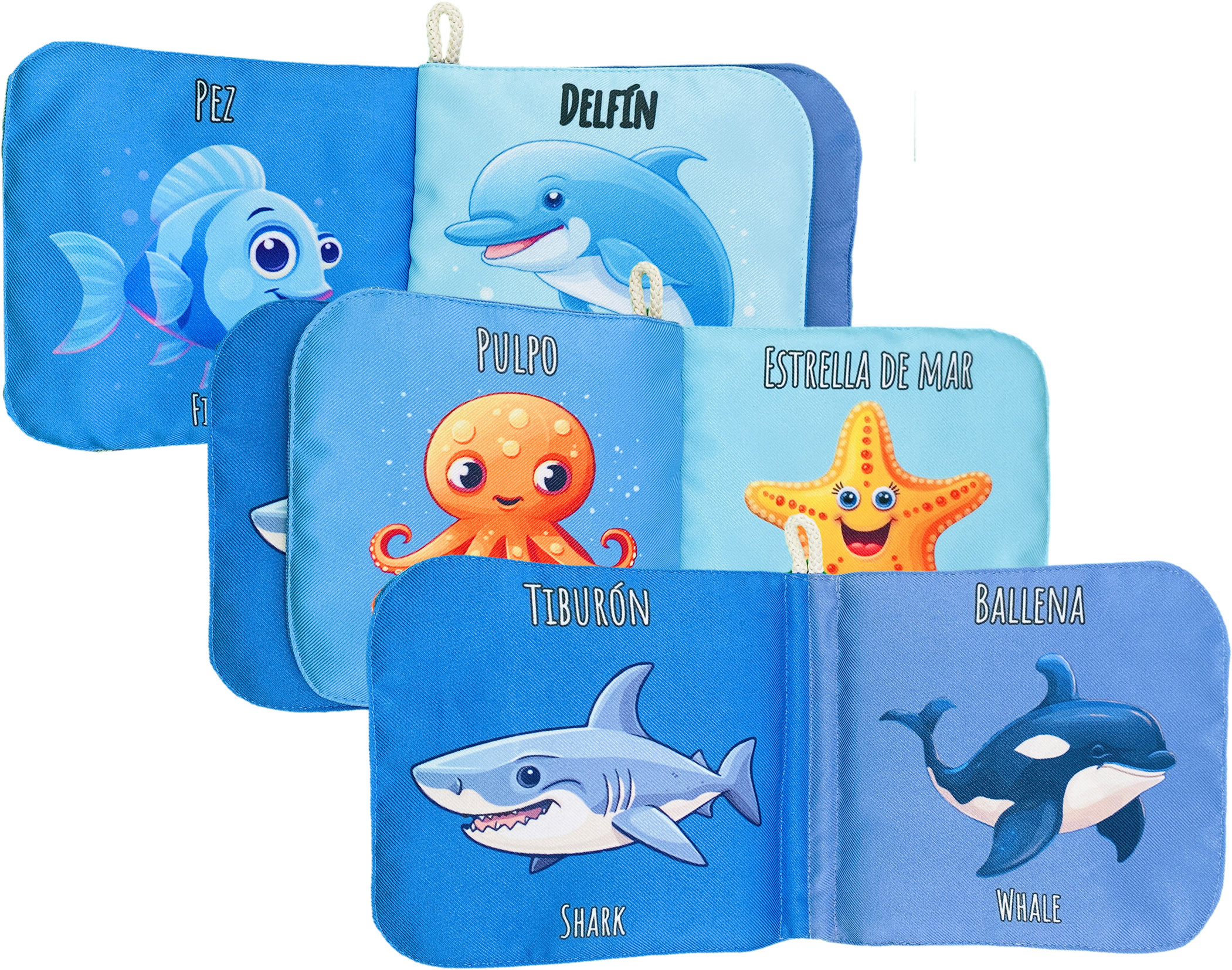 Foto 4 pulgar | Libro De Tela Para Bebés Luulu-mis Primeras Palabras-mar-juguete Educativo Para Recién Nacidos.