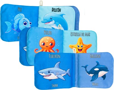 Foto 3 | Libro De Tela Para Bebés Luulu-mis Primeras Palabras-mar-juguete Educativo Para Recién Nacidos.