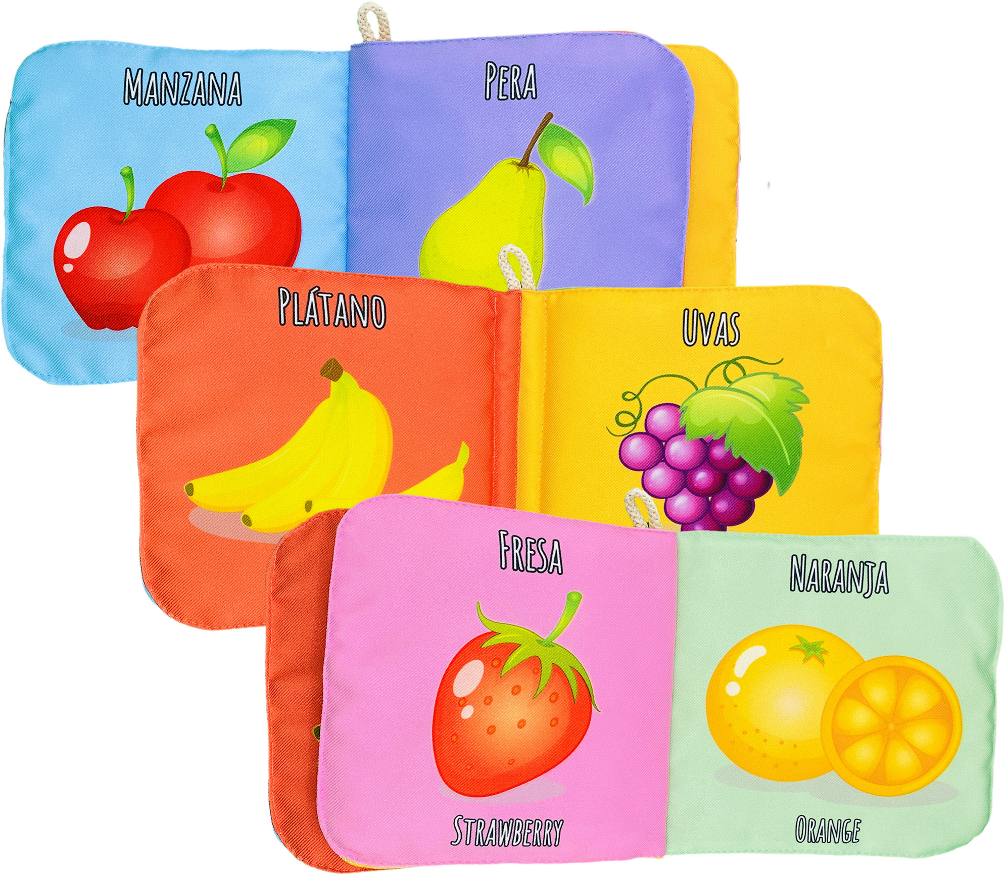 Foto 4 pulgar | Libro De Tela Para Bebés Luulu- Mis Primeras Palabras-frutas -juguete Educativo Para Recién Nacidos