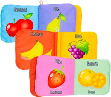 Foto 3 | Libro De Tela Para Bebés Luulu- Mis Primeras Palabras-frutas -juguete Educativo Para Recién Nacidos
