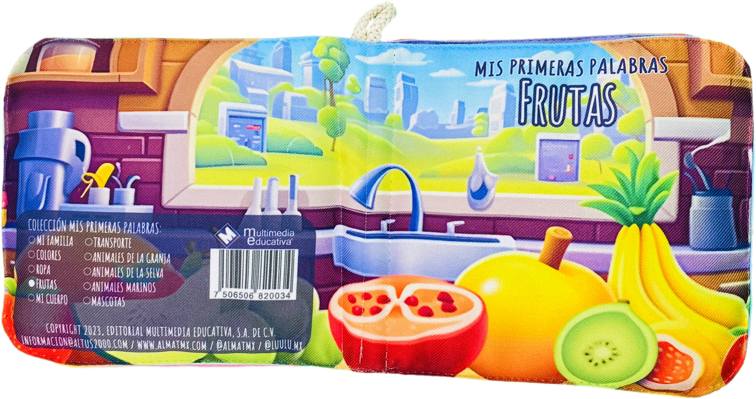 Foto 7 pulgar | Libro De Tela Para Bebés Luulu- Mis Primeras Palabras-frutas -juguete Educativo Para Recién Nacidos
