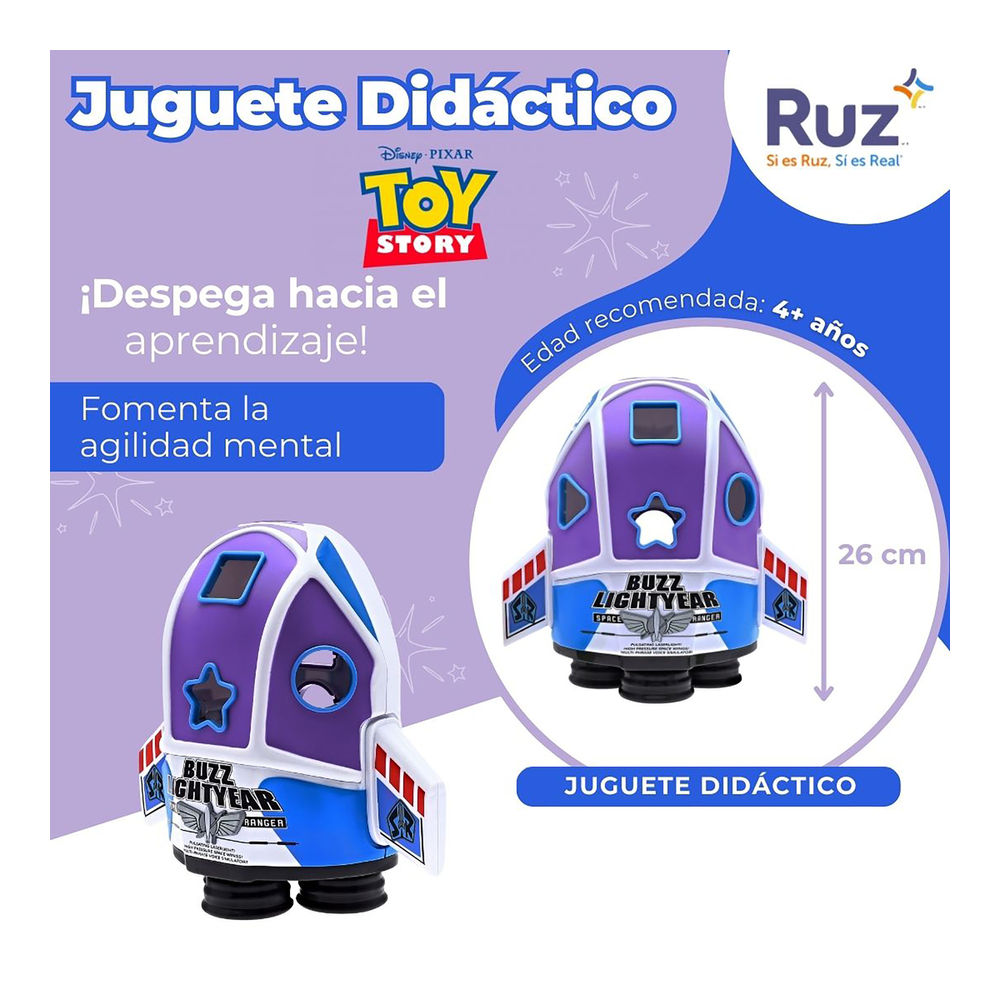 Foto 4 pulgar | Juguete Preescolar Didáctico Ruz Disney Ludy (shape Shorter Buzz Lightyear Multicolor)
