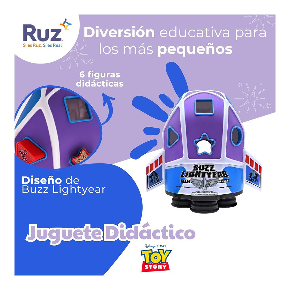 Foto 5 pulgar | Juguete Preescolar Didáctico Ruz Disney Ludy (shape Shorter Buzz Lightyear Multicolor)