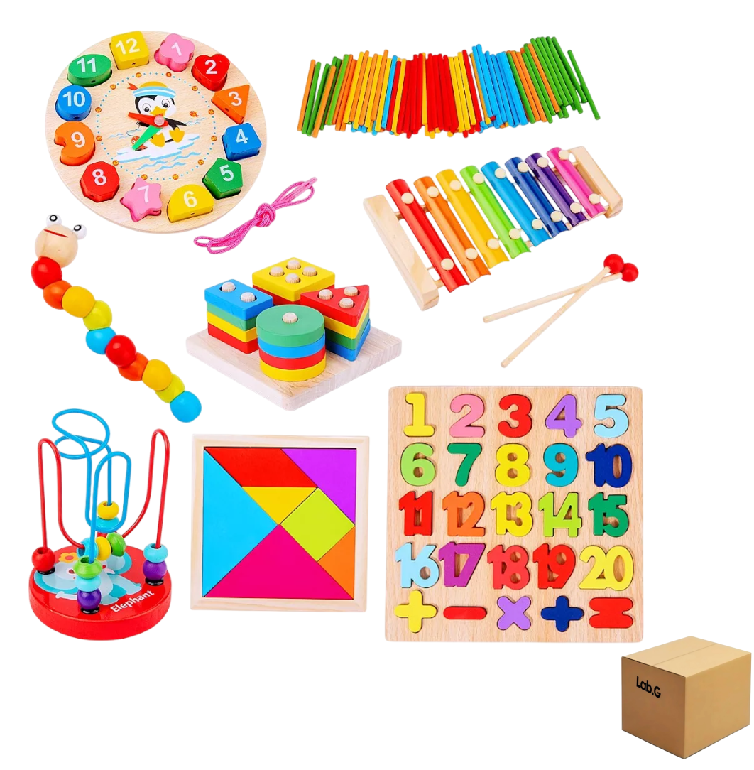 Paquete Didáctico Infantil Lab.g Estimula Temprana Juguete 8 Piezas, Varios Colores