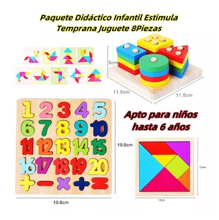 Foto 3 | Paquete Didáctico Infantil Lab.g Estimula Temprana Juguete 8 Piezas, Varios Colores