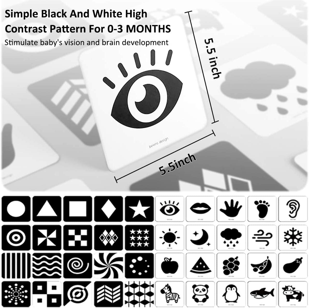 Foto 4 pulgar | Cartas de Alto Contraste Beiens 3-6 Meses 20 Piezas - Venta Internacional