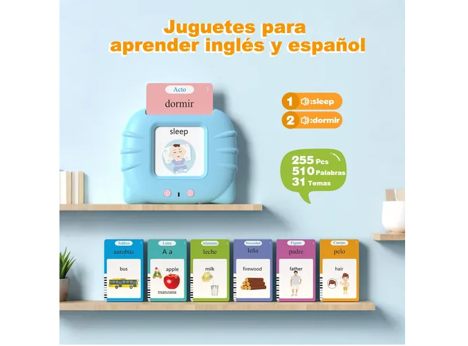 Foto 4 pulgar | Xtellar Juguete Educativo Multilingüe: Paquete De Tarjetas De Lectura Didácticas Con 510 Palabras