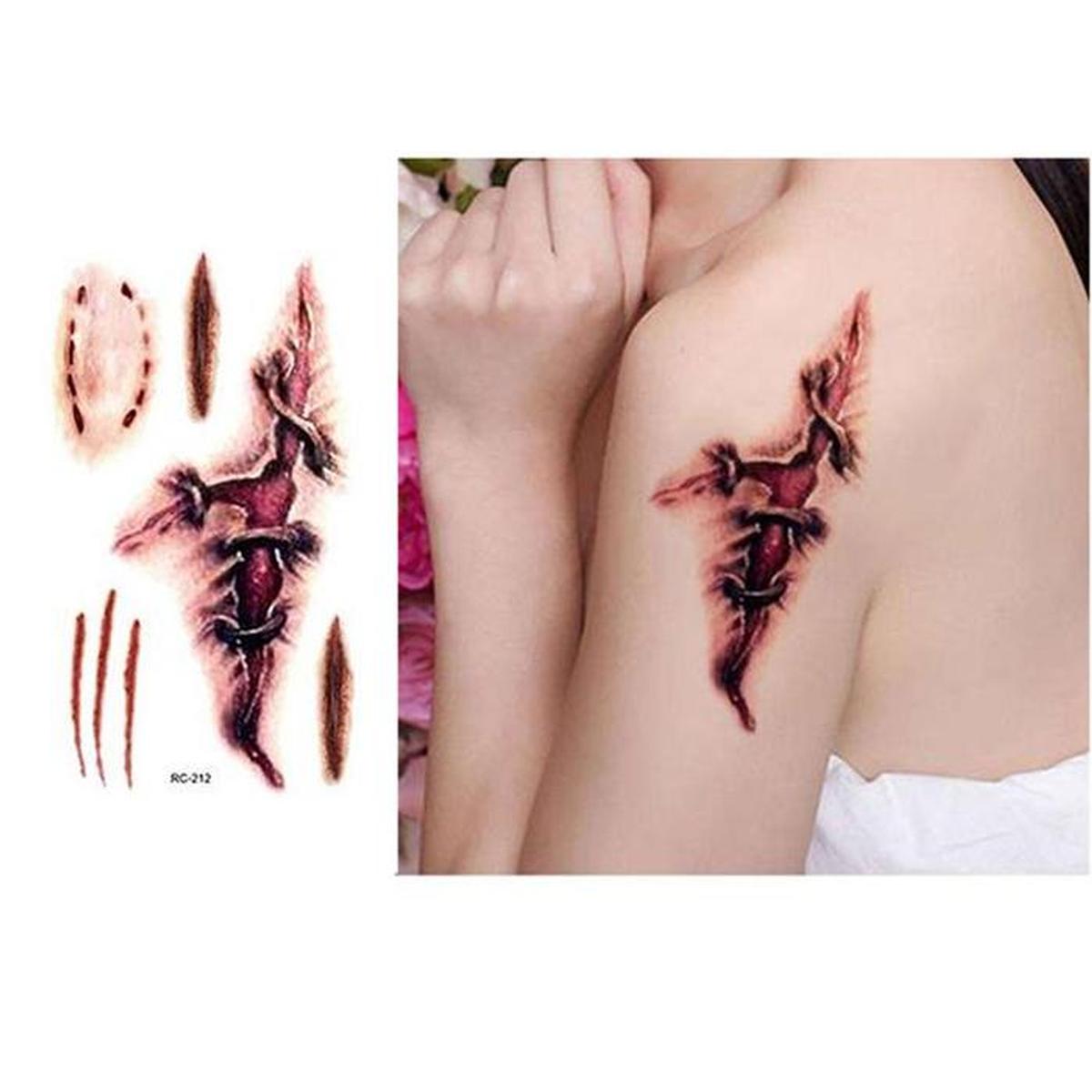 Foto 4 pulgar | Tatuajes Temporales Smilefun Rojo