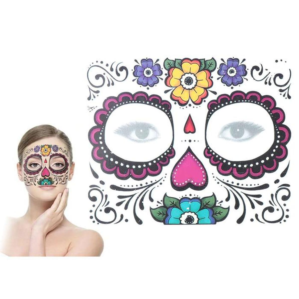 Foto 4 pulgar | Calcomanias De Calavera Temporal Smilefun Mxtdc-003 3 Piezas Morado Y Lila