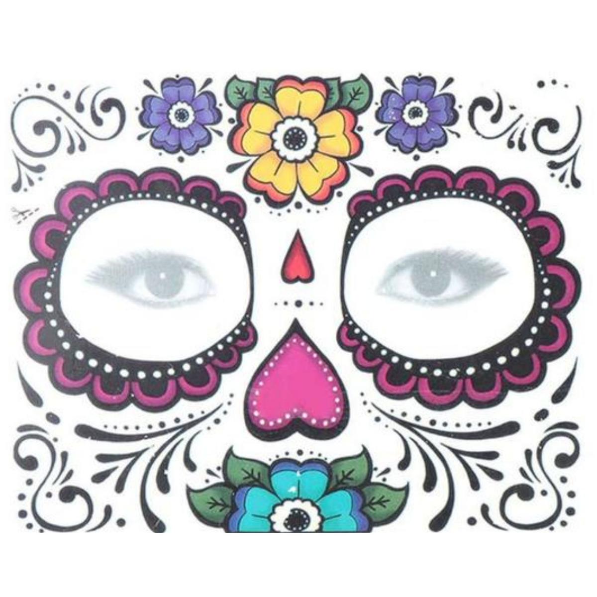 Foto 1 | Calcomanías Faciales De Calavera Smilefun Mxtdc-001 1 Pieza Morado Y Lila
