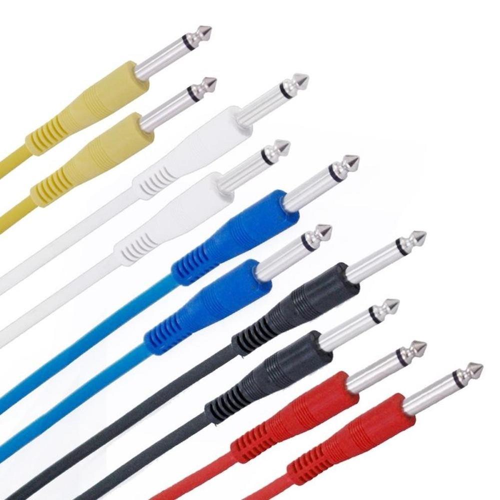 Juego 10 Cables De Audio Ts De 6.3 Mm Para Parcheo