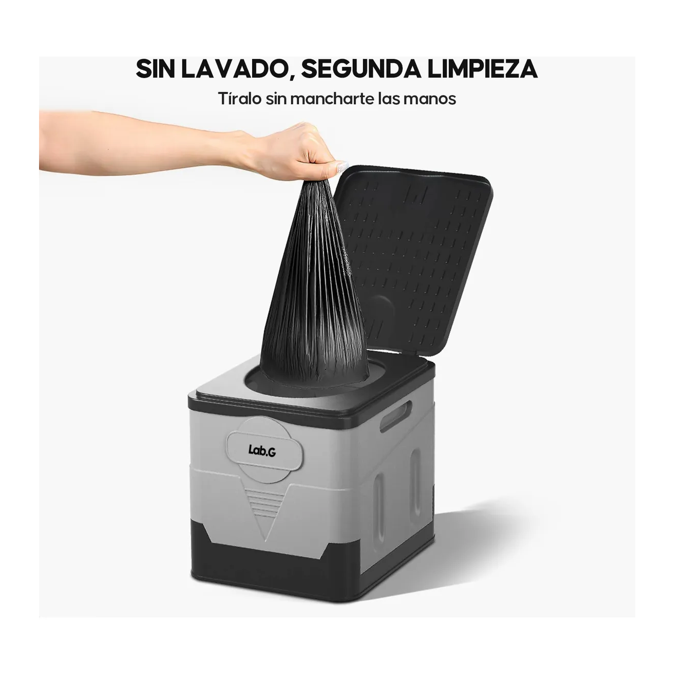 Foto 4 pulgar | Inodoro Plegable Portátil Para Al Aire Viaje Acampar Versátil Gris