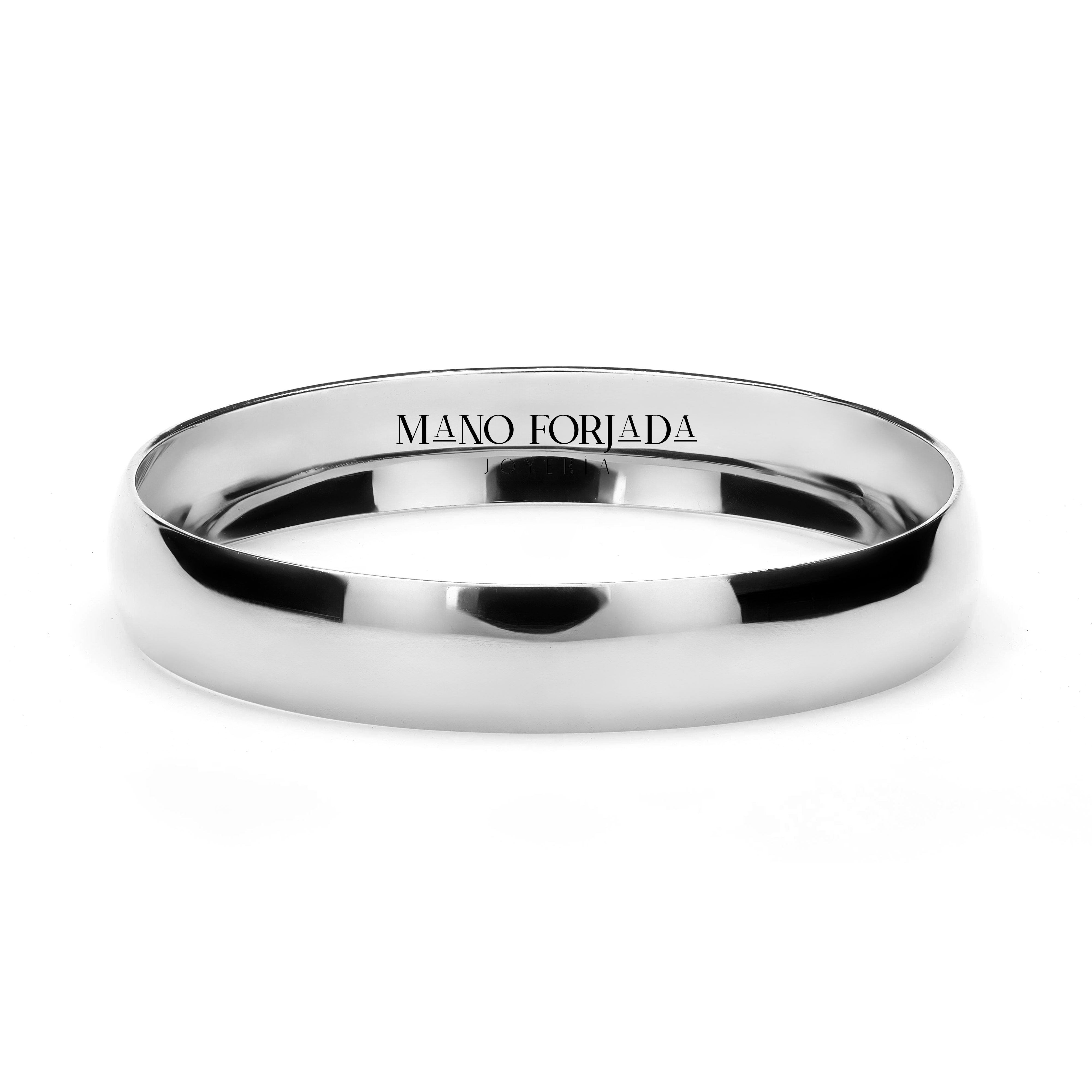 Argolla Matrimonial Mano Forjada 654h6 Blanco Talla 8.5