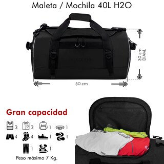 Foto 2 | Mochila SQBAGS H2O 40l Impermeable Negro